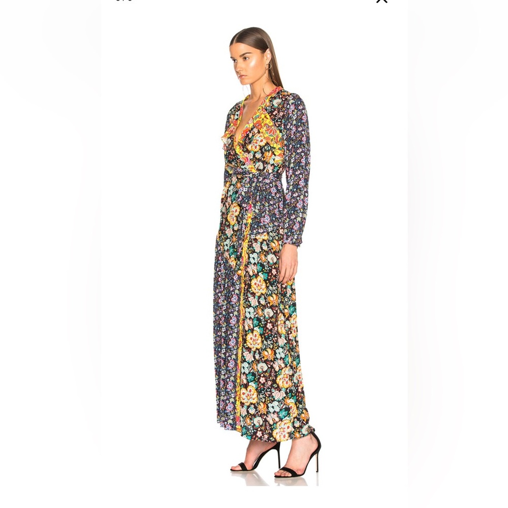 FRAME Floral Panel Wrap Dress, Medium